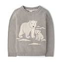 Gymboree Boys' and Toddler Long Sleeve Embroidered Crew Neck Pullover Sweater