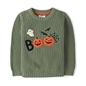 Gymboree Boys' and Toddler Long Sleeve Embroidered Crew Neck Pullover Sweater