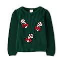 Gymboree Boys' and Toddler Long Sleeve Embroidered Crew Neck Pullover Sweater