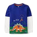 Gymboree Boys and Toddler Embroidered Graphic Long Sleeve Layered T-Shirts