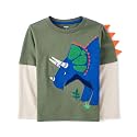 Gymboree Boys and Toddler Embroidered Graphic Long Sleeve Layered T-Shirts