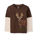 Gymboree Boys and Toddler Embroidered Graphic Long Sleeve Layered T-Shirts