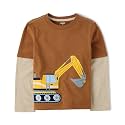 Gymboree Boys and Toddler Embroidered Graphic Long Sleeve Layered T-Shirts