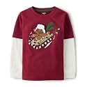 Gymboree Boys and Toddler Embroidered Graphic Long Sleeve Layered T-Shirts