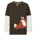 Gymboree Boys and Toddler Embroidered Graphic Long Sleeve Layered T-Shirts