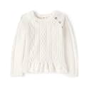 Gymboree Girls' and Toddler Long Sleeve Peplum Pullover Sweater