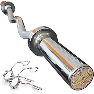 gyming world 4 feet zigzag olympic rod for 50 mm 234 olympic plates with 2 olympic plate holding locks
