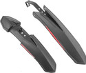 Gymisa Bicycle Front & Rear Mudguard with Long Patti Dual Tone, Red Black Full Length Front & Rear Fender (Black)