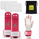 Gymnastics Grips Set, Grips for Gymnastics Girls, Dowel Grips with Soft Leather, Hook and Loop Wrist Straps, and Adjustable Finger Holes, for All Ages