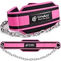 GYMRAT™ Dip Belt With Chain For Weightlifting, Pull Ups, Dips - Heavy Duty Steel Chain For Added Weight Training (PINK, GYMRAT CHAIN BELT)
