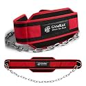 GYMRAT™ Dip Belt With Chain For Weightlifting, Pull Ups, Dips - Heavy Duty Steel Chain For Added Weight Training (RED)