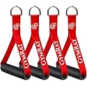 GYMRAT™ Premium Red Durable Resistance Band Handles/Gym Cable Handles with Snaphook, Comfortable Exercise Handle Grips Attachment. (RED Gym Handles Pack of 4)