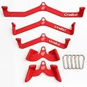 GYMRAT™ LAT Pulldown Attachments, Thickened Ergonomic Back Tricep Training Handle, LAT Pull Down Bar for Press Down Exercises, Cable Attachments for Gym and Home (RED Edition)