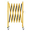 GYMTIME Easily Assembled Expandable Metal Barricade, 8 Feet, Portable Safety Barrier with Casters, Flexible Fence Mobile Barrier Gate, Adjustable Traffic Fence