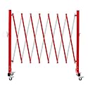 GYMTIME Expandable Metal Barricade with Casters, 11 Feet, Red and White
