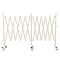 GYMTIME Expandable Metal Barricade, Flexible Mobile Safety Barrier, Folding Security Gate with Casters, Adjustable Traffic Temporary Fence for School, Shopping Mall, 16 Feet, Milkyellow