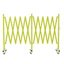 GYMTIME Expandable Metal Barricade, Flexible Mobile Safety Barrier, Folding Security Gate with Casters, Adjustable Traffic Temporary Fence for School, Shopping Mall, 16 Feet, Matte Yellow