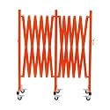 GYMTIME Expandable Metal Barricade, Portable Safety Barrier with Casters, Flexible Mobile Security Gate, Adjustable Traffic Fence for Shopping Mall, School, Warehouse, Orange, 16 Feet