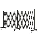 GYMTIME Expandable Metal Barricade, Portable Safety Barrier with Casters, Flexible Mobile Folding Security Gate, Adjustable Temporary Fence for Driveway Warehouse Garden Indoor, 23 Feet, Brown