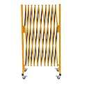 GYMTIME Industrial Expandable Metal Barricade, 11 FT, 47 inch high, Yellow and Black, Upgraded, Portable Safety Barrier with Casters, Flexible Fence Mobile Barrier Gate, Adjustable Traffic Fence