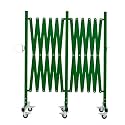 GYMTIME Industrial Expandable Metal Barricade, 16 Feet, Green, Folding Security Gate Safety Barrier with Casters, Flexible Mobile Barrier Gate, Adjustable Traffic Fence
