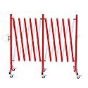 GYMTIME Industrial Expandable Metal Barricade, 16 Feet, Red and White, Easily Assembled Safety Barrier with Casters, Flexible Mobile Barrier Gate, Adjustable Traffic Fence