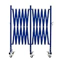 GYMTIME Industrial Expandable Metal Barricade, 16 FT, Blue, Folding Security Gate Safety Barrier with Casters, Flexible Mobile Barrier Gate, Adjustable Traffic Fence