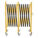 GYMTIME Industrial Expandable Metal Barricade, 16 Feet, Easily Assembled Safety Barrier with Casters, Flexible Mobile Retractable Gate, Adjustable Traffic Fence