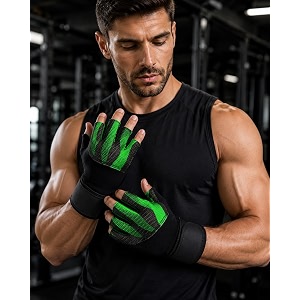 GymWar Unisex Leather Gladiator Gym Gloves