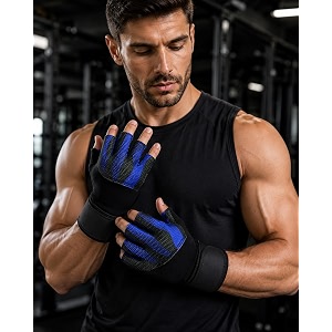 GymWar Unisex Leather Gladiator Gym Gloves