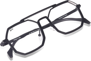 gynk full rim square blue cut computer glass for men  women 51 mm