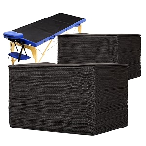gypsy 20 pcs non-woven disposable bedsheet 32x 72 inchblack  massage table sheet protector  elderly care patients clinics hospitals  thick breathable waterproof oilproof bed cover