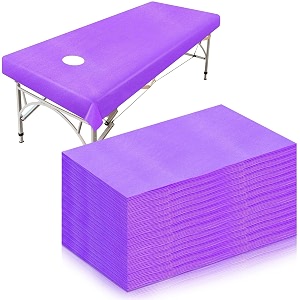 gypsy 20 pcs non-woven disposable bedsheet  32 x 72 inc - purple  massage table salon spa parlour clinicstravel hospital amp hotels  thick breathablewaterproof amp oilproof bed cover