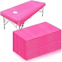 Gypsy 20 Pcs Non-Woven Disposable Bedsheet | 32 x 72 Inc - Pink | Massage Table, Salon, Spa, Parlour, Clinics,Travel, Hospital &amp; Hotels | Thick Breathable,Waterproof &amp; Oilproof Bed Cover