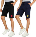 GYRFALCON Pack of 2 Printed Men Black, Dark Blue Regular Shorts