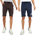 GYRFALCON Pack of 2 Printed Men Brown, Blue Regular Shorts
