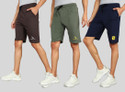 GYRFALCON Pack of 3 Printed Men Brown, Green, Dark Blue Regular Shorts