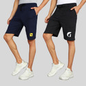 GYRFALCON Pack of 2 Printed Men Dark Blue, Dark Grey Regular Shorts