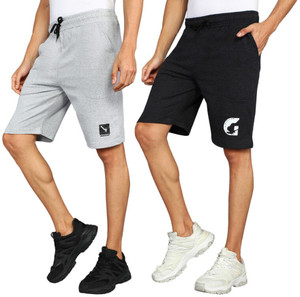 gyrfalcon pack of 2 printed men dark grey silver regular shorts