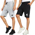 GYRFALCON Pack of 2 Printed Men Dark Grey, Silver Regular Shorts