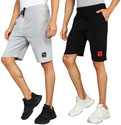 GYRFALCON Pack of 2 Printed Men Gold Regular Shorts