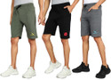 GYRFALCON Pack of 3 Printed Men Green, Grey, Black Regular Shorts