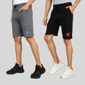 GYRFALCON Pack of 2 Printed Men Grey, Dark Blue Regular Shorts