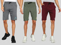 GYRFALCON Pack of 3 Printed Men Grey, Green, Maroon Regular Shorts