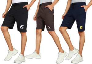gyrfalcon pack of 3 printed men multicolor regular shorts