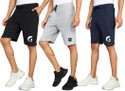GYRFALCON Pack of 3 Printed Men Silver, Dark Grey, Blue Regular Shorts