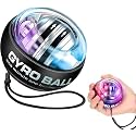 Gyro Ball Auto-Start Power Wrist Trainer with LED Lights, Hand Grip Strengthener and Forearm Exerciser for Wrist, Fingers, Arms and Muscle Training, Self-Starting Fitness Exercise Ball