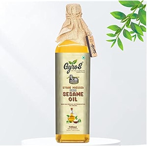 gyros farm stone cold pressed sesame oil 500 mlglass bottlenaturally til tel for rich in healthy fatsgingelly oilorganic til tel for cooking amp massage - 500 ml