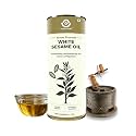 Gyros Organic Farms Cold Pressed White Sesame Oil 2 Litre | Naturally Til Tel for Rich in Healthy Fats | Gingelly Oil | Til Tel for Cooking &amp; Massage | 100+ Lab-Tested Quality