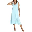GYS Sleeveless Nightgowns for Women Bamboo Viscose Night Shirt with Pockets